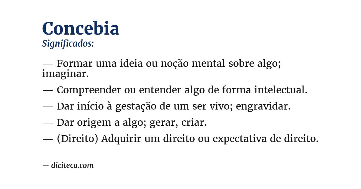 Significado de concebia