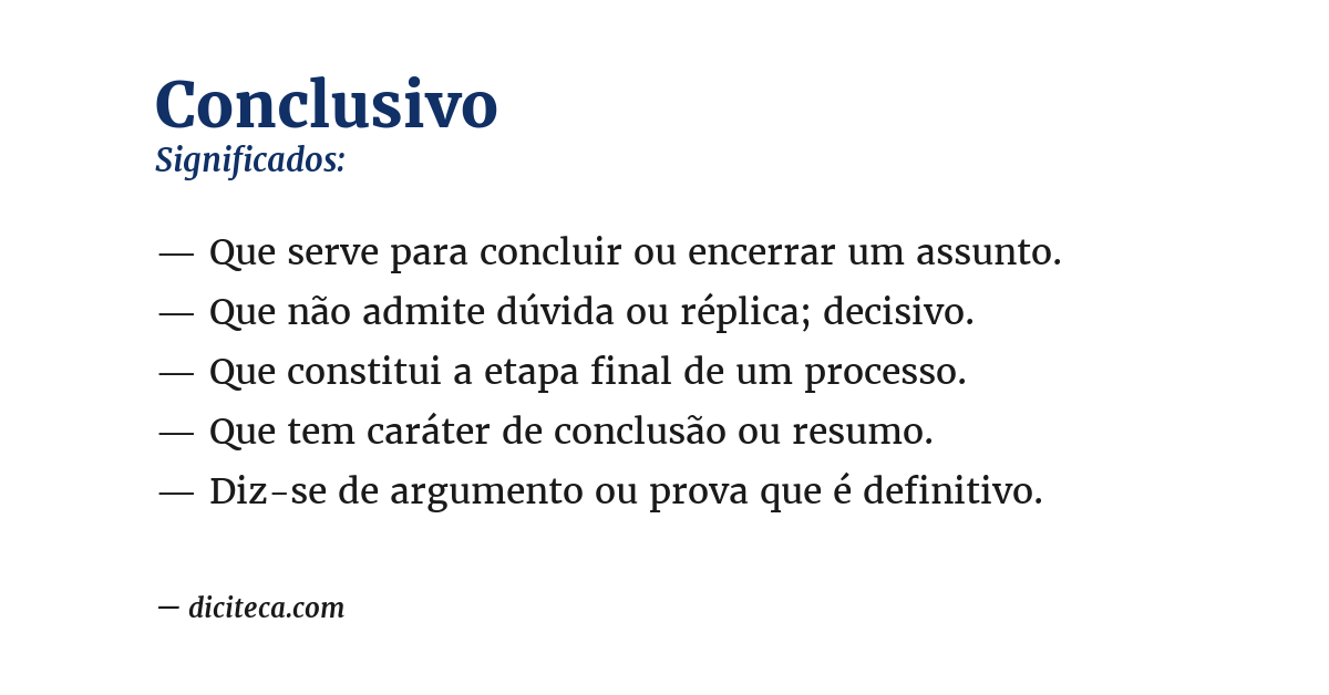 Significado de conclusivo