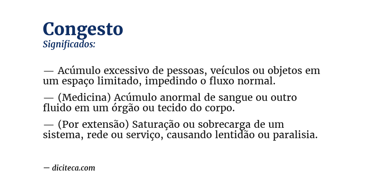 Significado de congesto