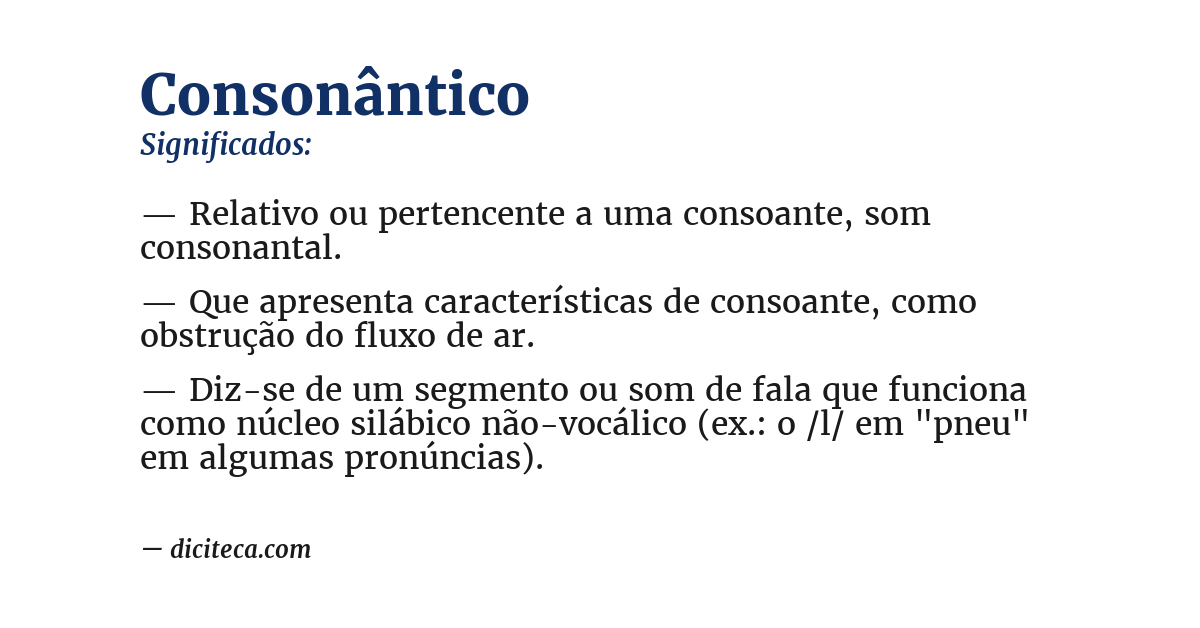 Significado de consonântico