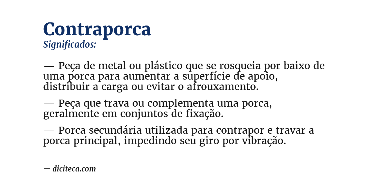 Significado de contraporca