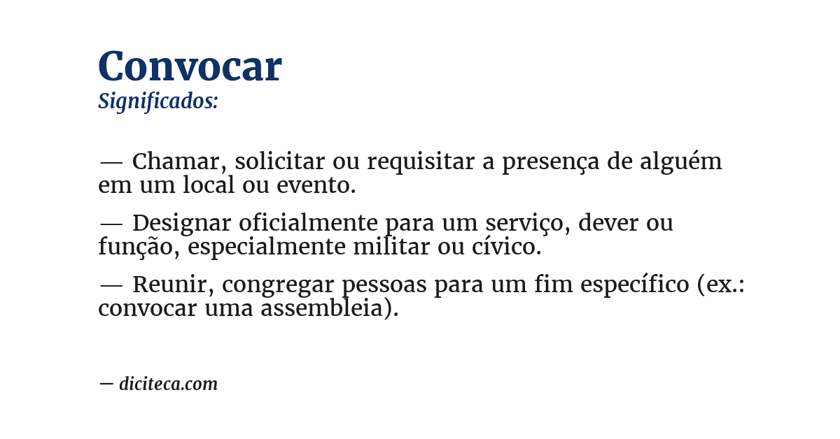 Significado de convocar