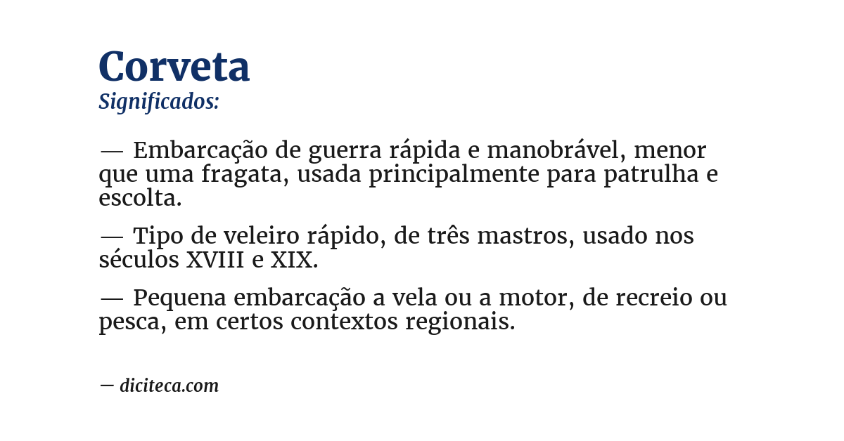 Significado de corveta