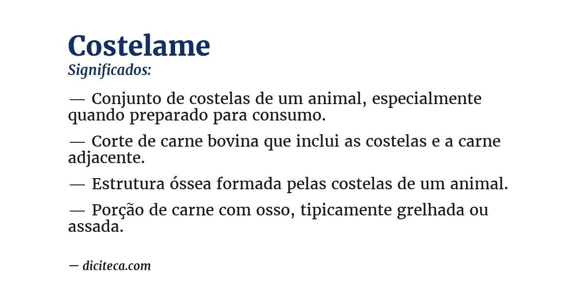 Significado de costelame