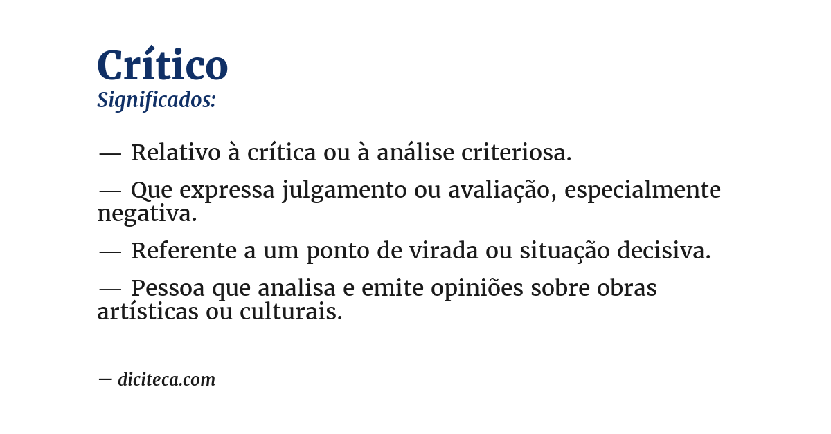 Significado de crítico