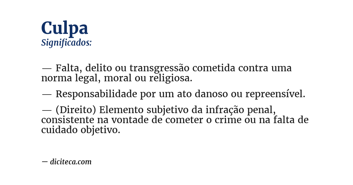 Significado de culpa