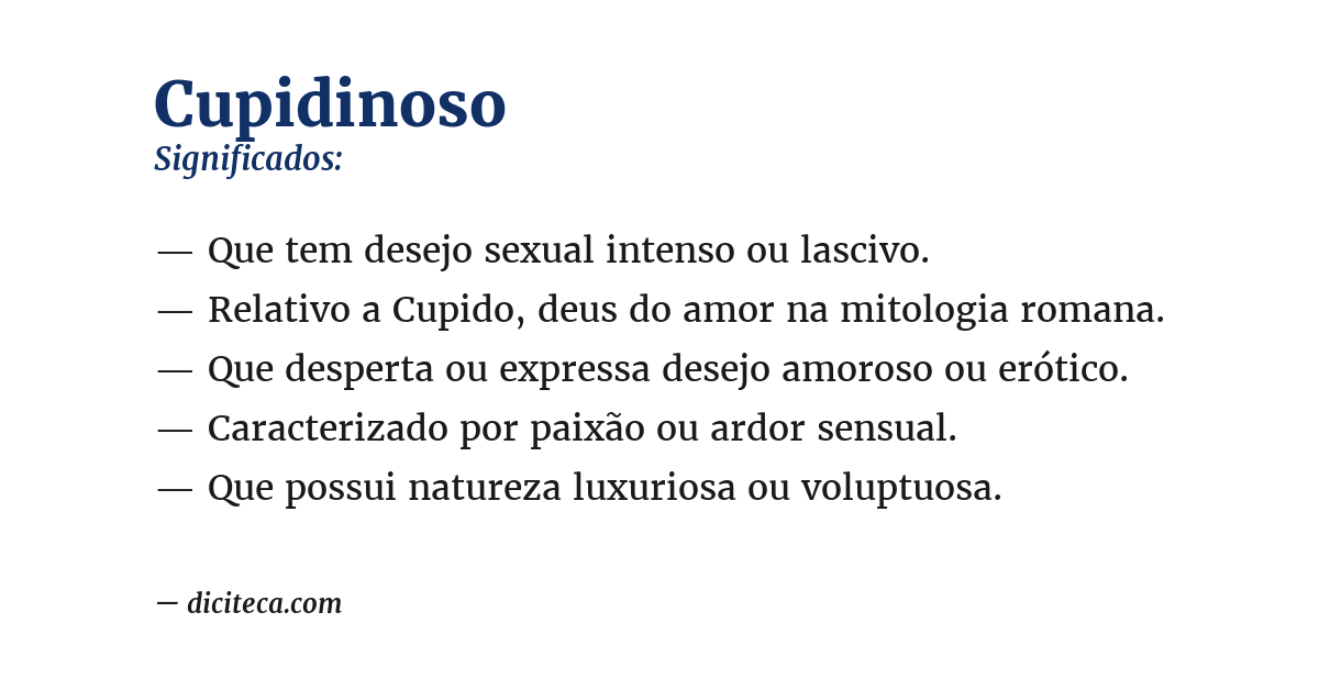 Significado de cupidinoso