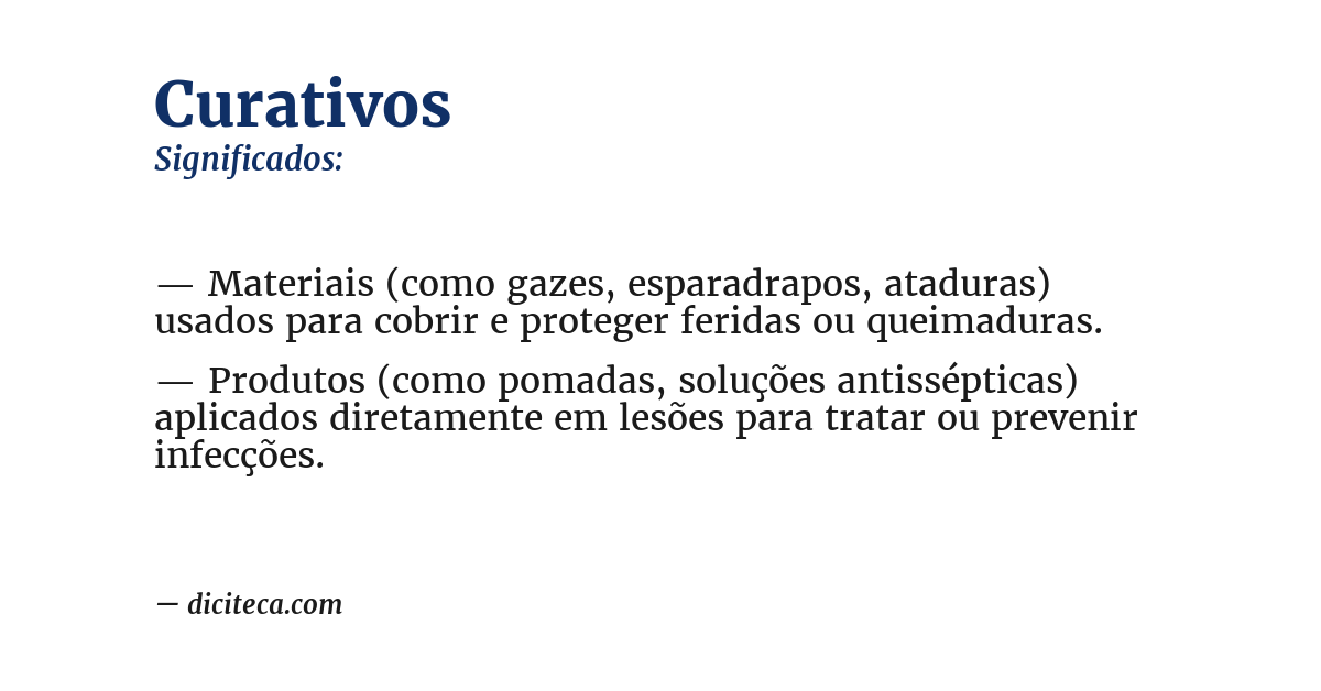 Significado de curativos