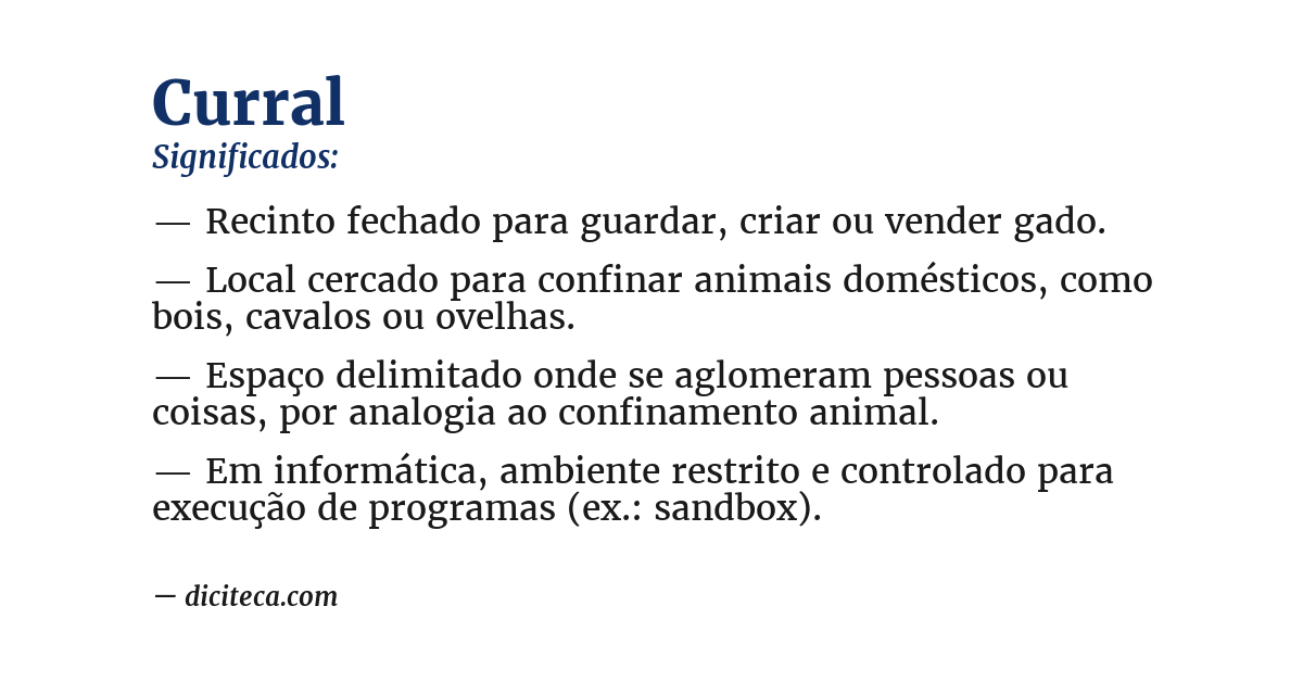 Significado de curral