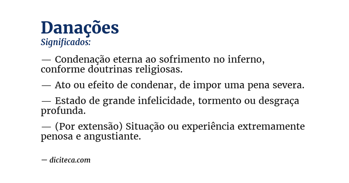 Significado de danações