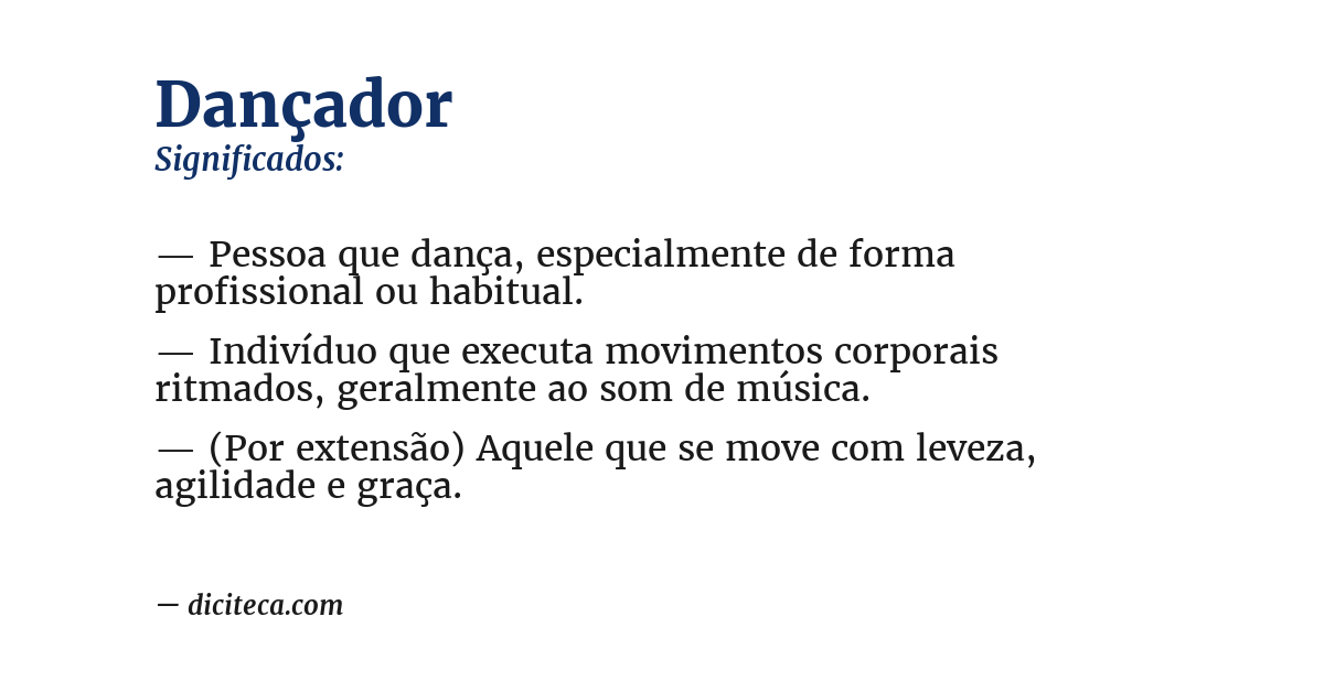 Significado de dançador