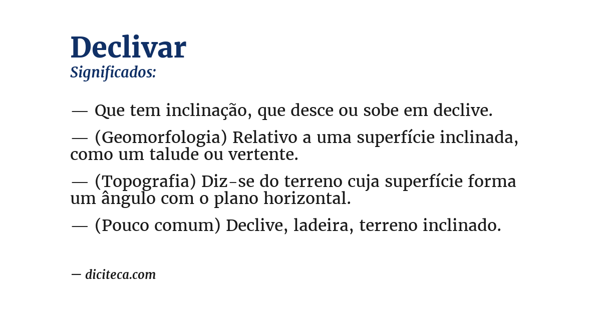 Significado de declivar