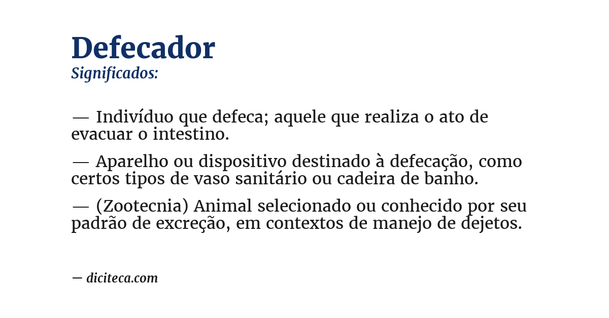 Significado de defecador
