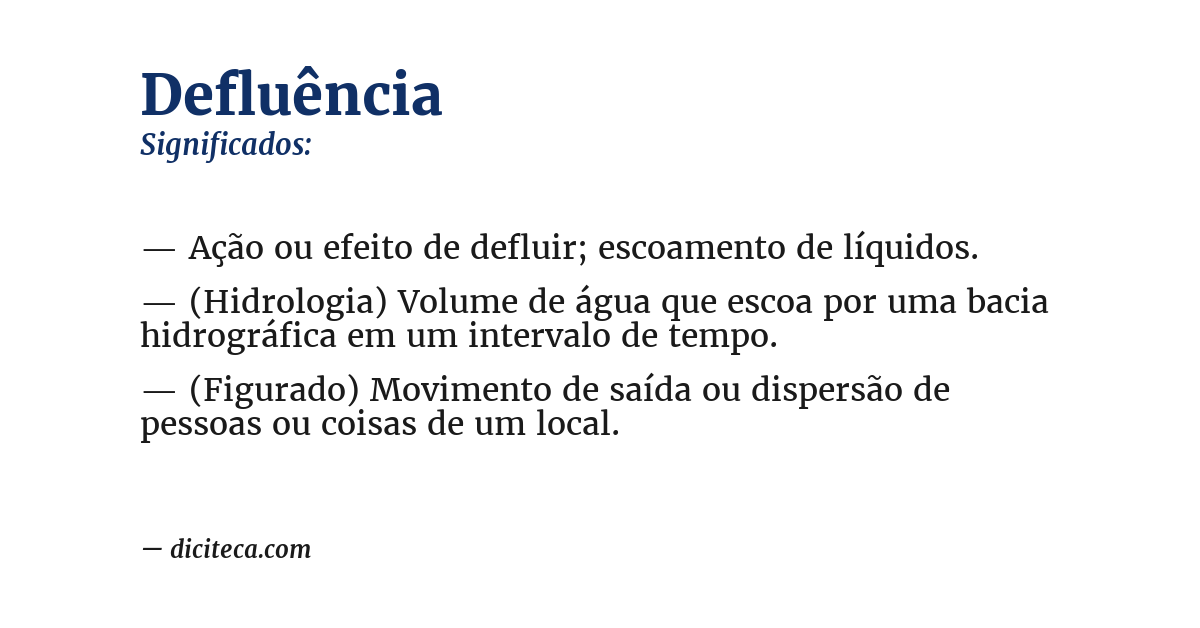 Significado de defluência