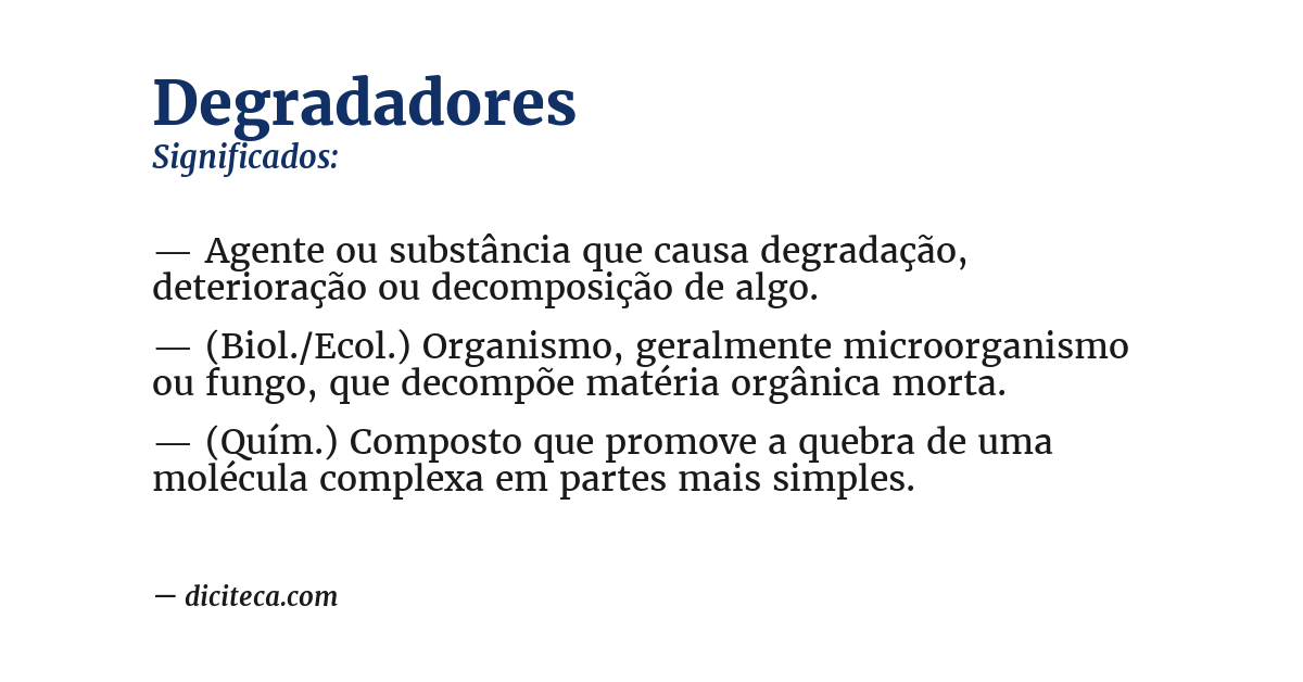 Significado de degradadores
