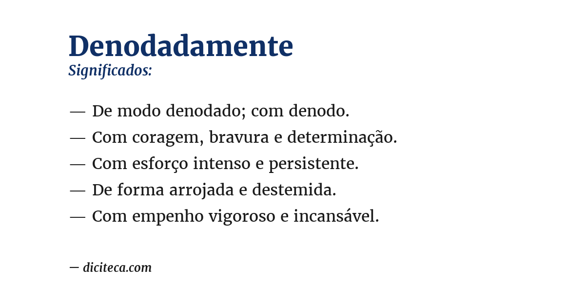 Significado de denodadamente