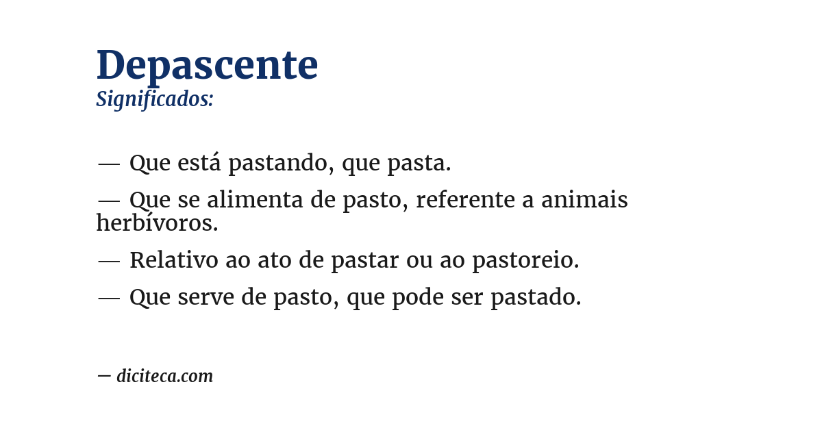 Significado de depascente