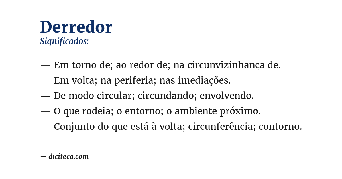 Significado de derredor