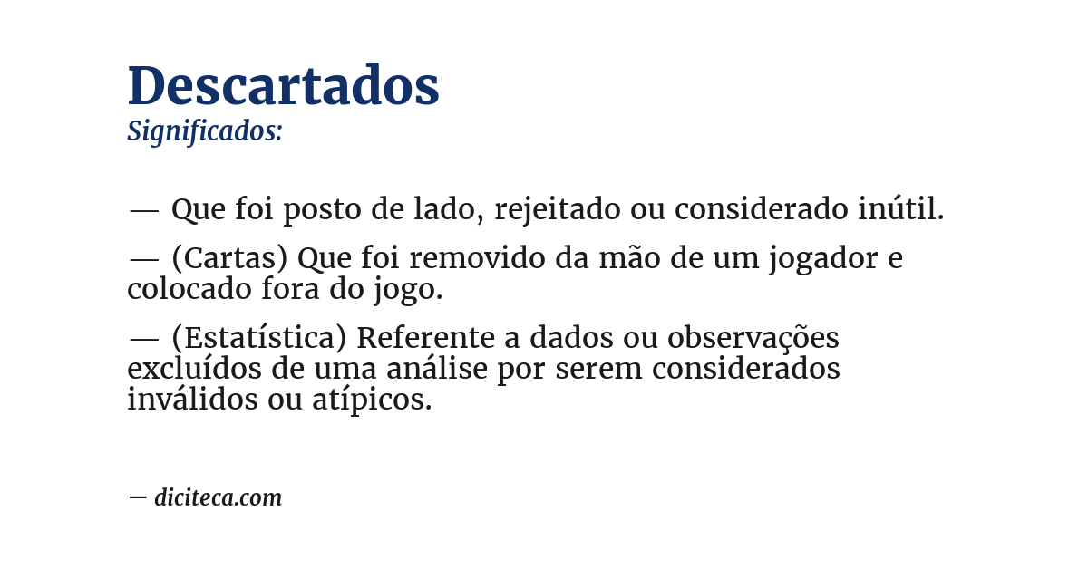 Significado de descartados