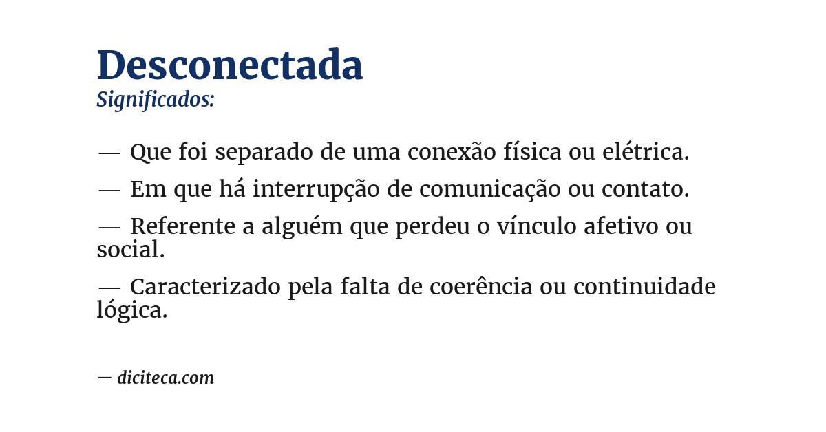 Significado de desconectada