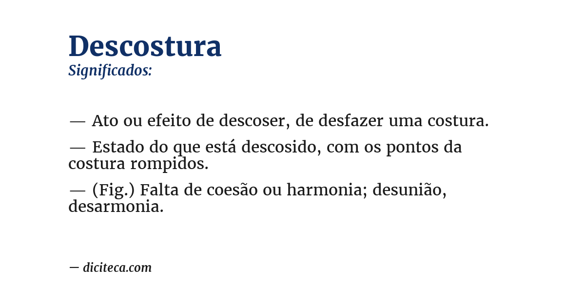 Significado de descostura