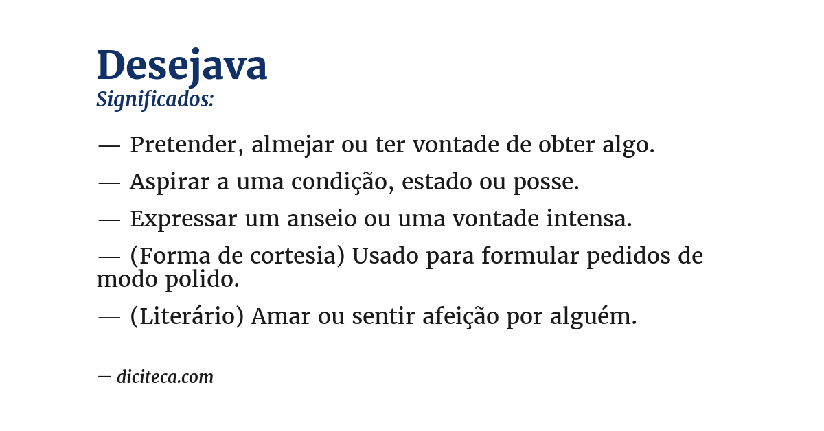 Significado de desejava