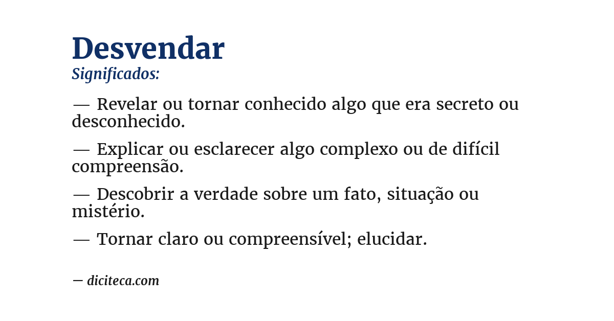 Significado de desvendar