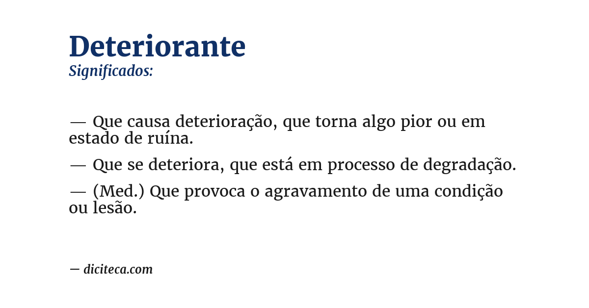 Significado de deteriorante