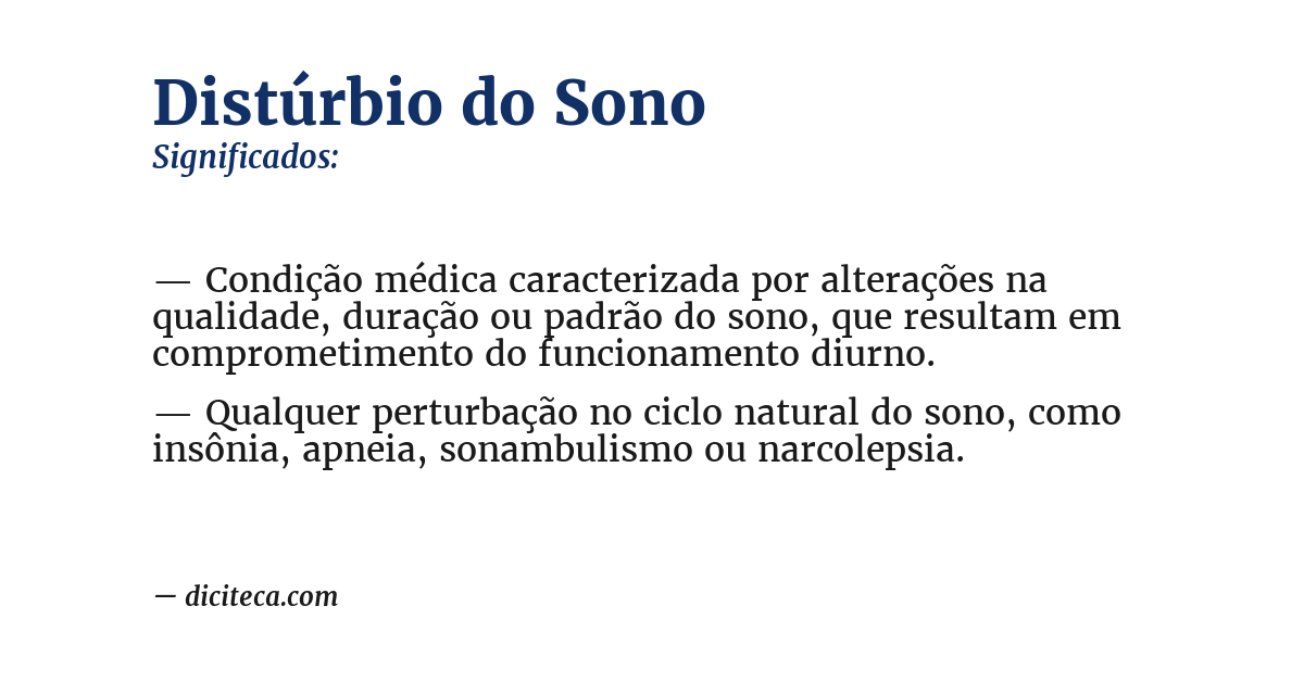 Significado de distúrbio do sono
