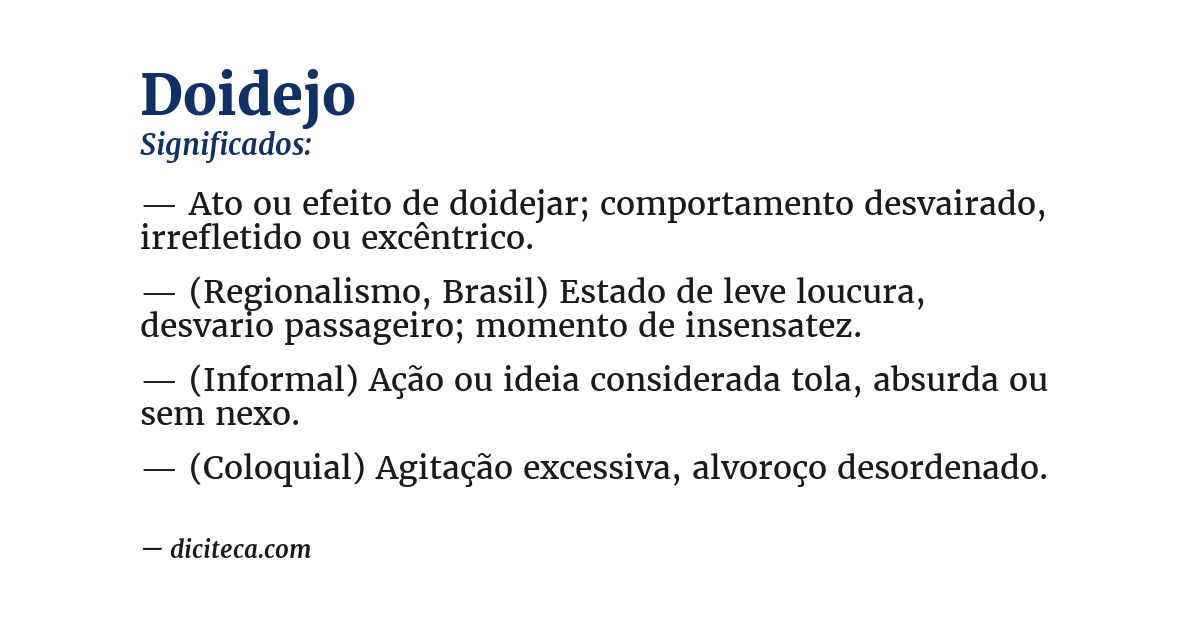 Significado de doidejo