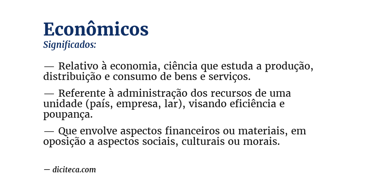 Significado de econômicos