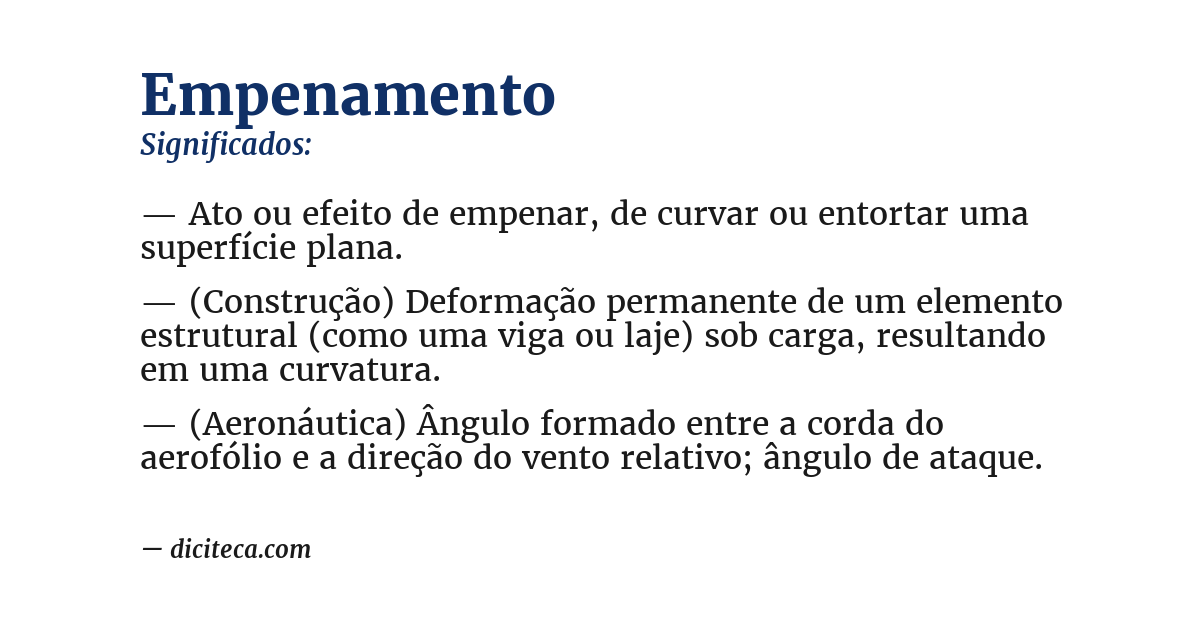 Significado de empenamento