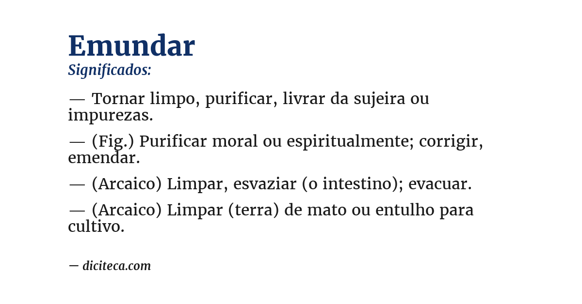 Significado de emundar