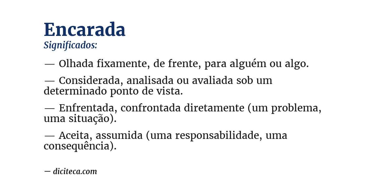 Significado de encarada