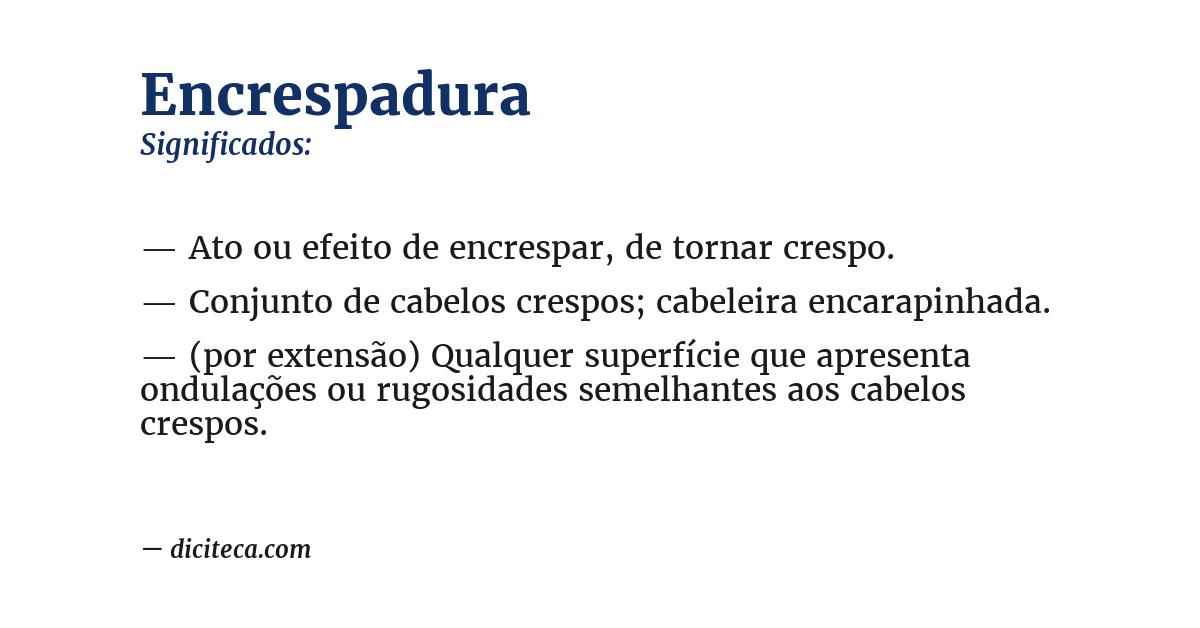 Significado de encrespadura