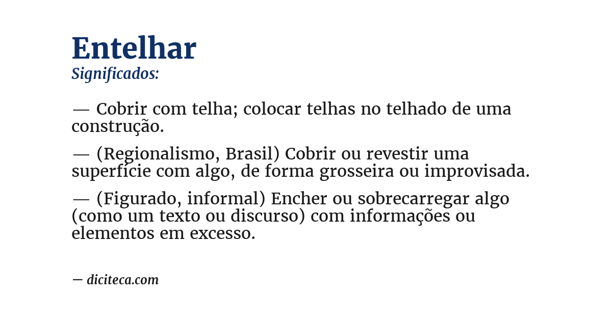 Significado de entelhar