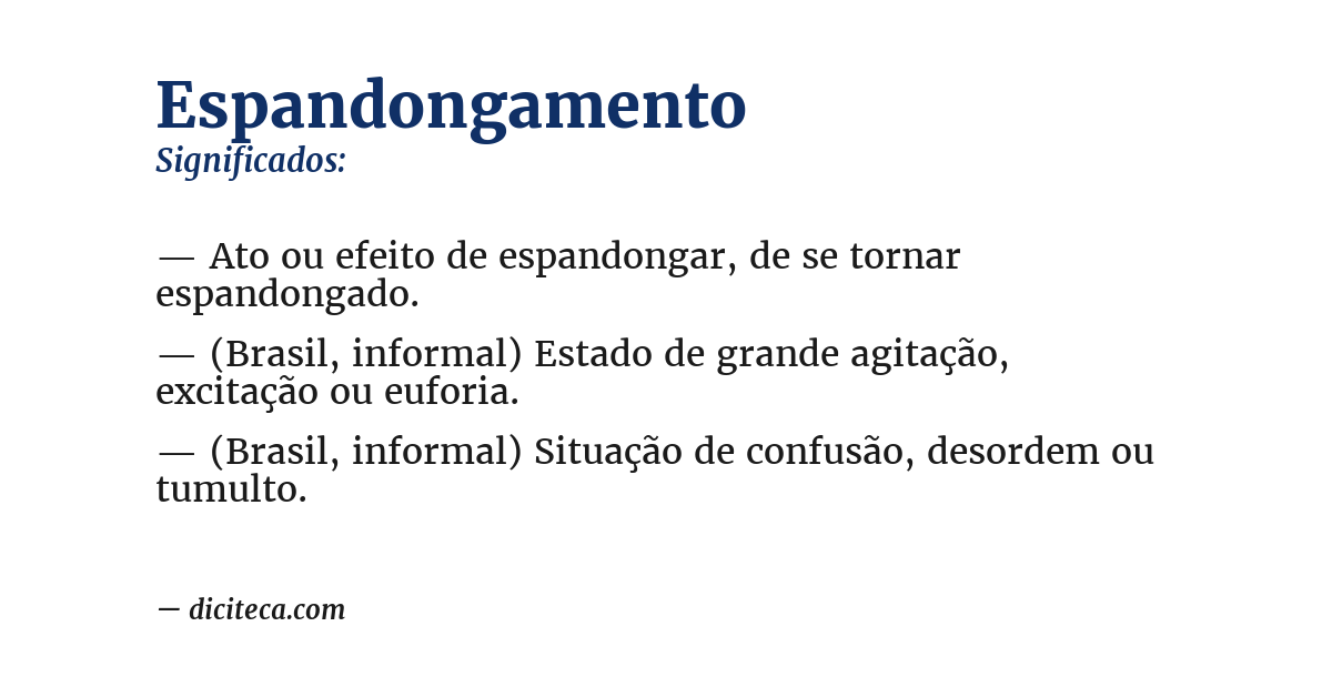 Significado de espandongamento