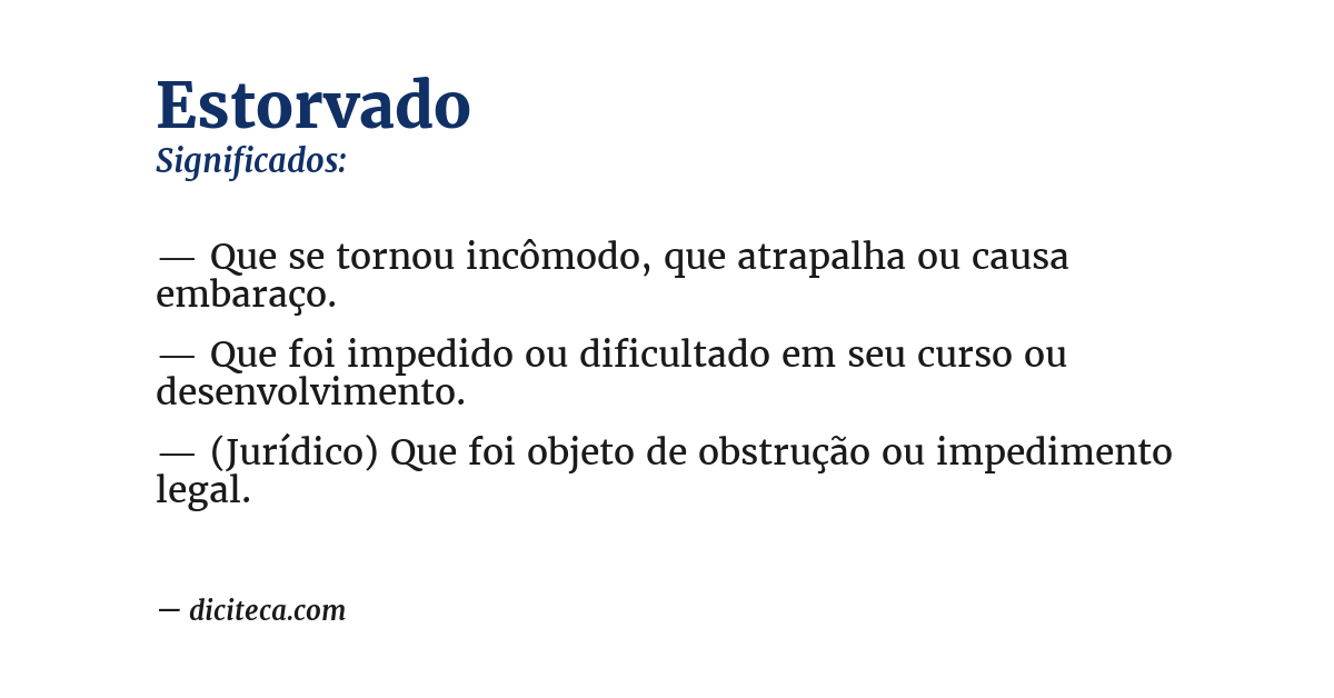 Significado de estorvado