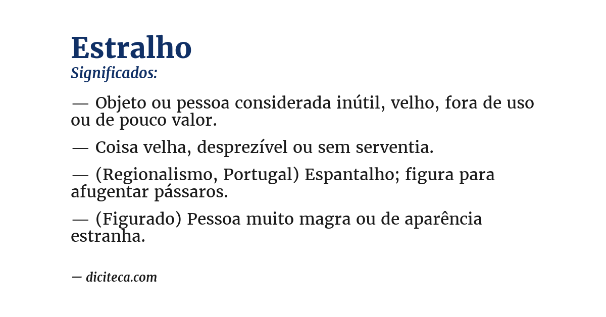 Significado de estralho