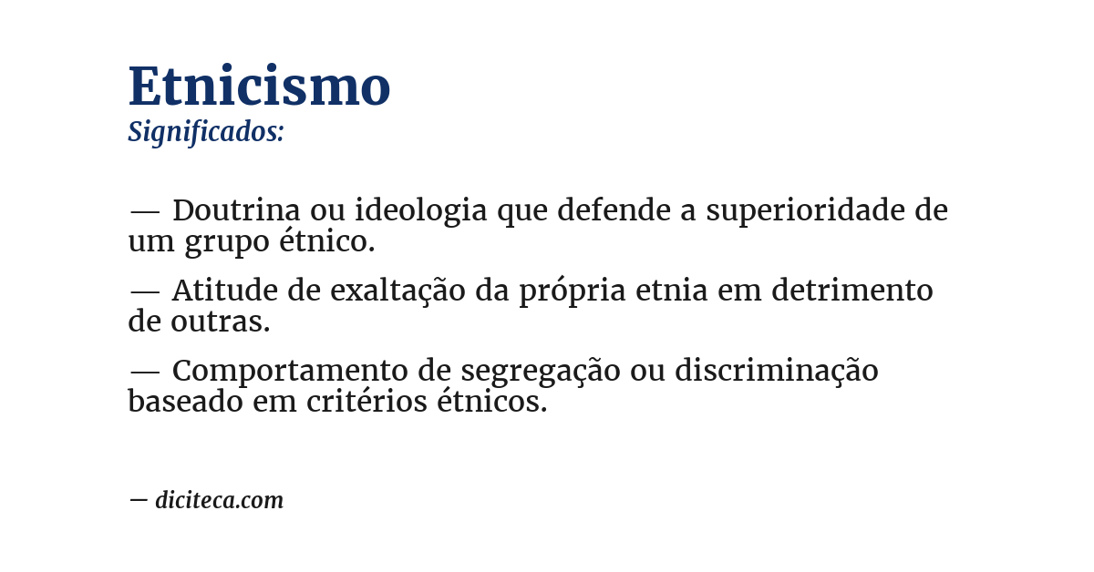 Significado de etnicismo