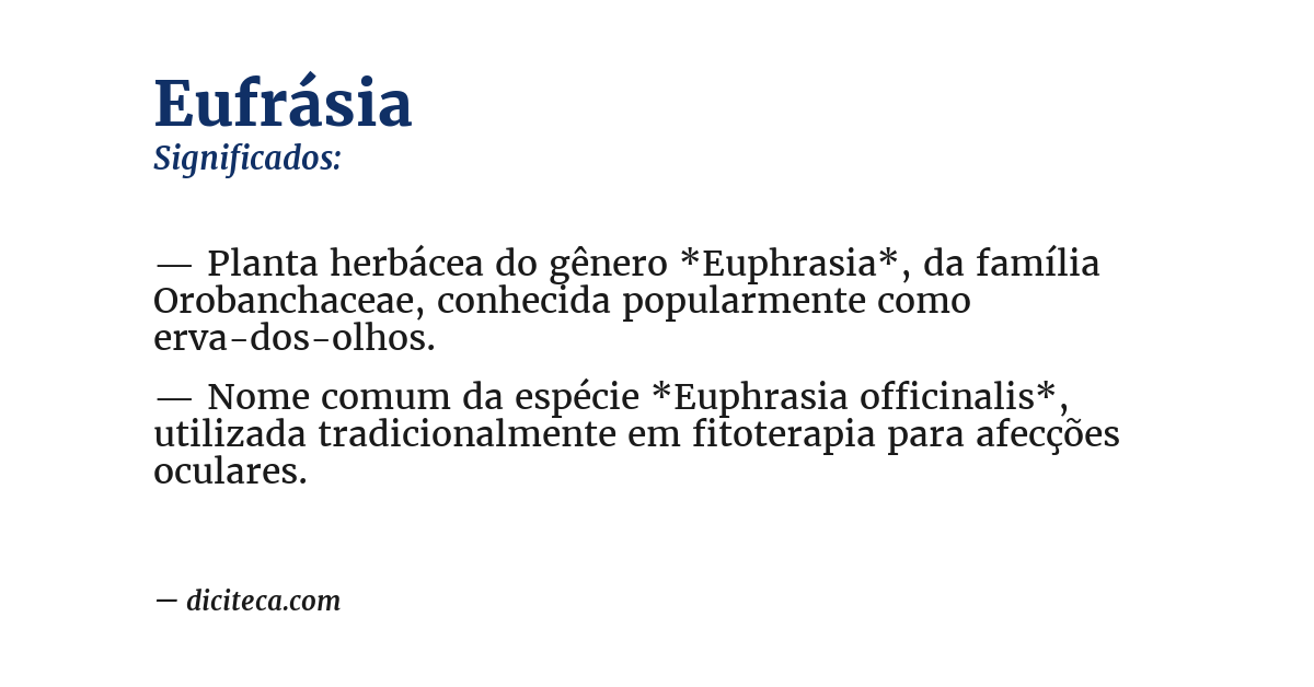 Significado de eufrásia