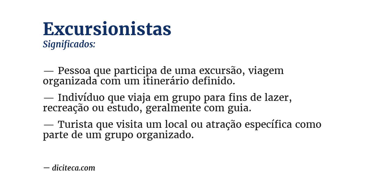 Significado de excursionistas