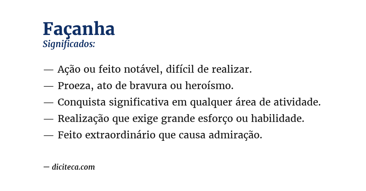 Significado de façanha