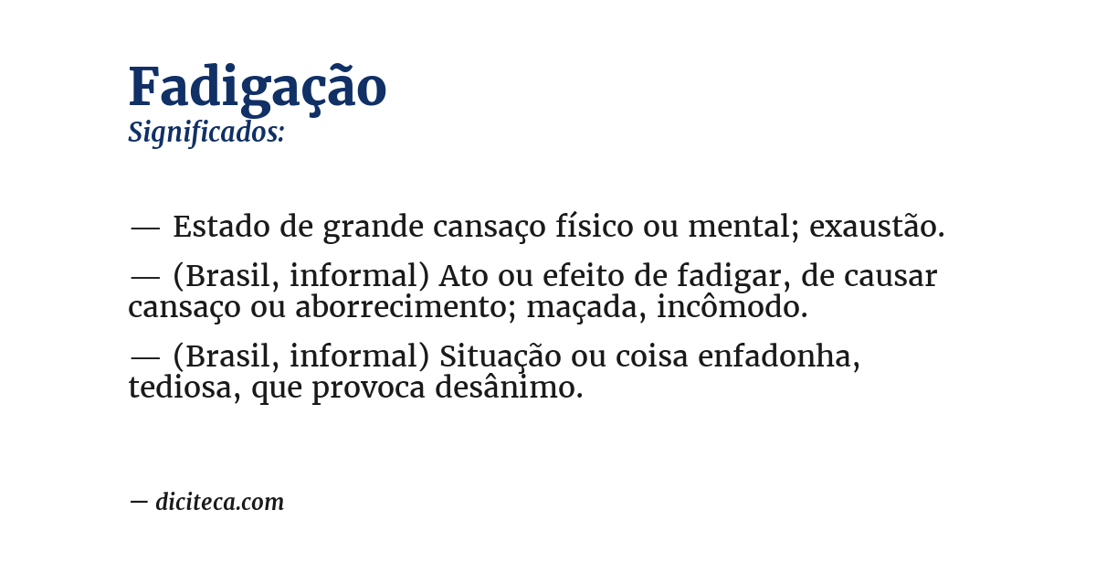 Significado de fadigação