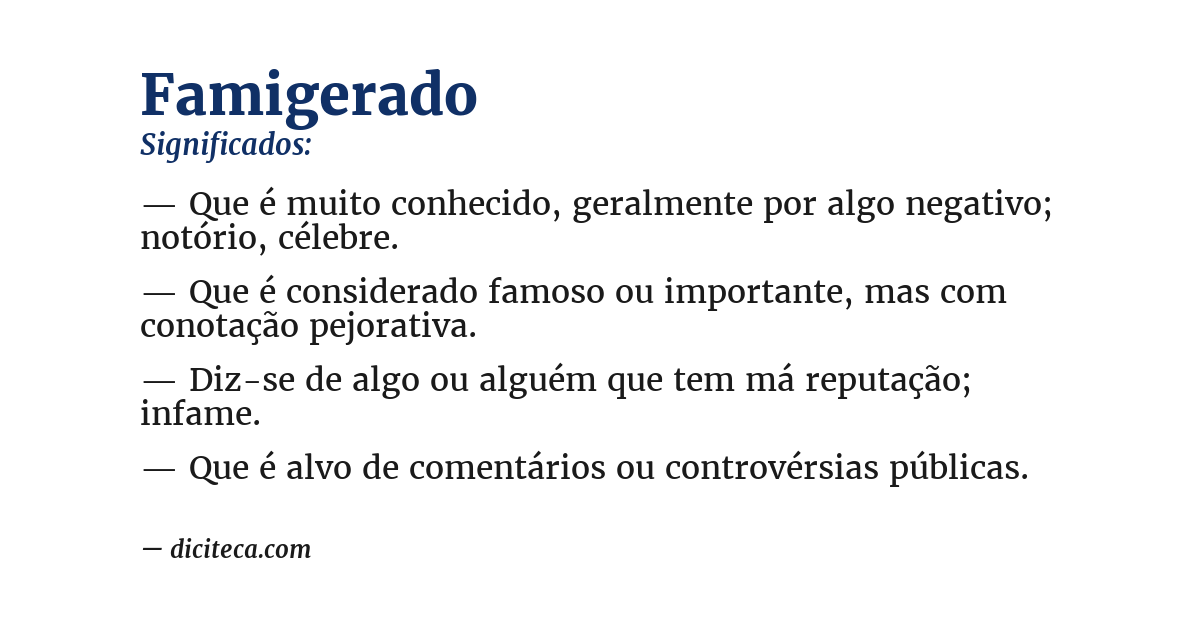 Significado de famigerado