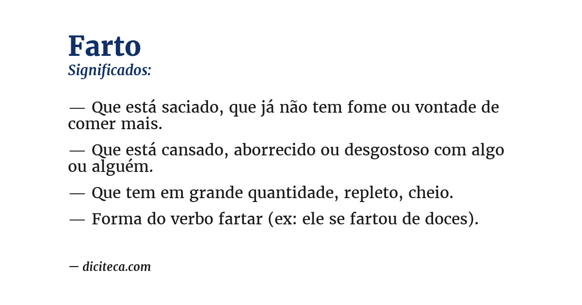 Significado de farto