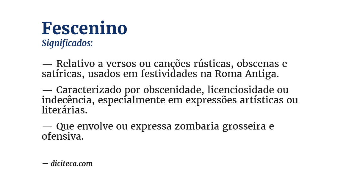 Significado de fescenino
