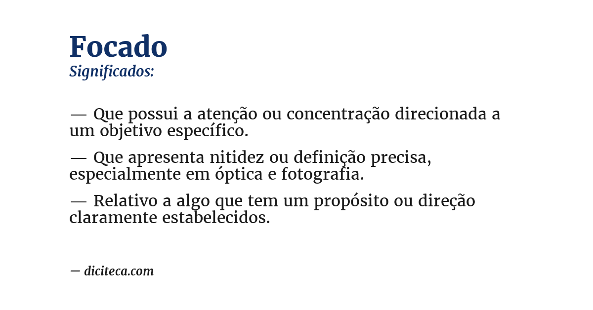 Significado de focado