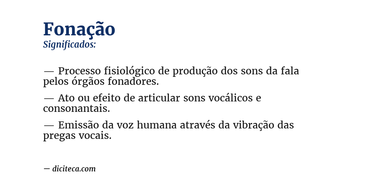 Significado de fonação
