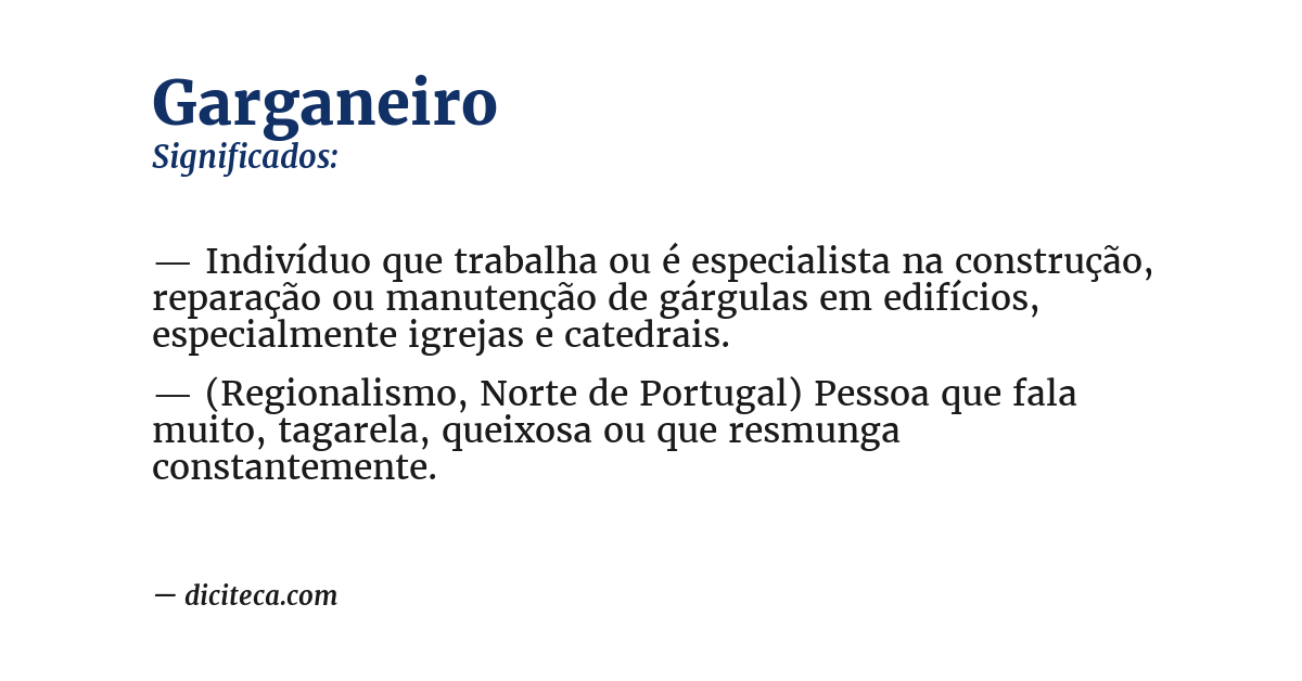 Significado de garganeiro